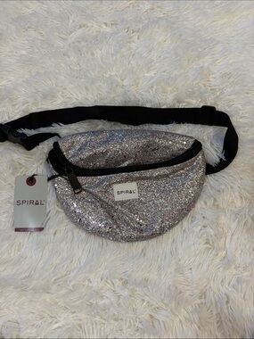 Silver Glitter Crossbody Belt Bag